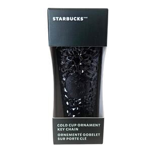 Starbucks 2024 Dark Navy Blue Gemstone Cold Cup Tumbler Keychain New & Sealed